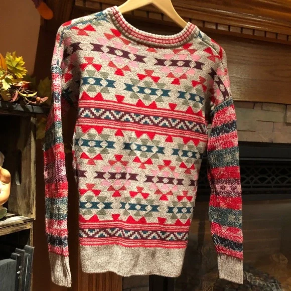 NWT Aéropostale Aztec Geometric Knit Sweater XS • Soft Cozy Fall Winter Pullover - Picture 2 of 7